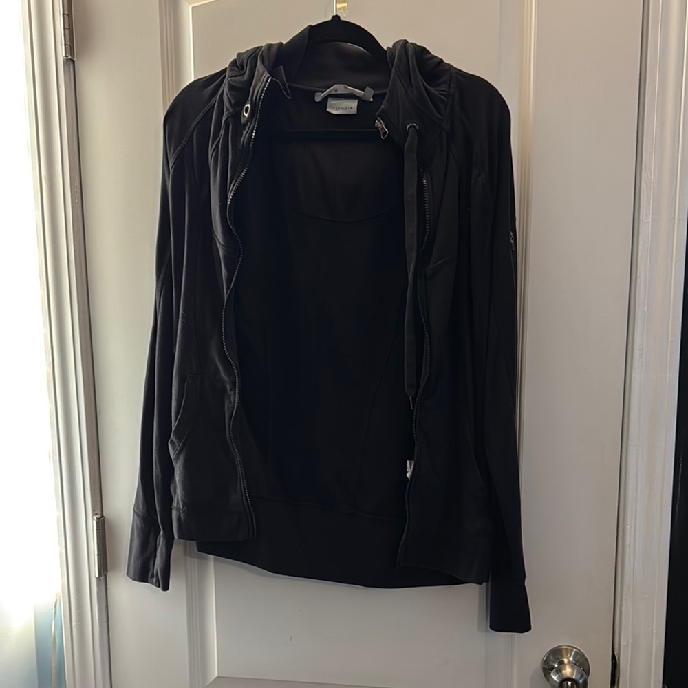 Athleta Black Zip-Up Jacket Casual Comfort
